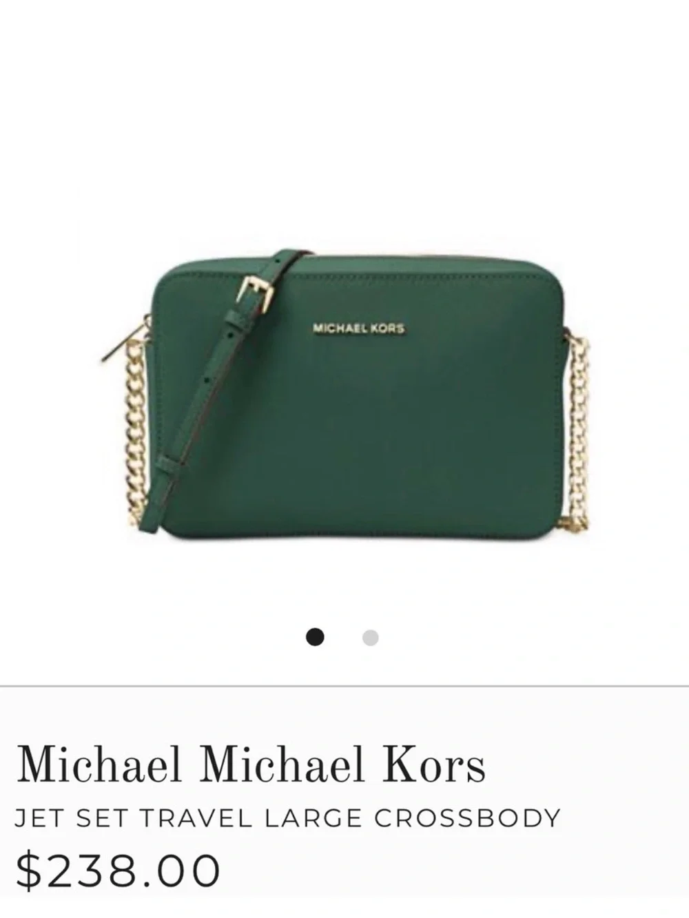 Michael Kors Emerald Green Jet Set Travel Large Crossbody